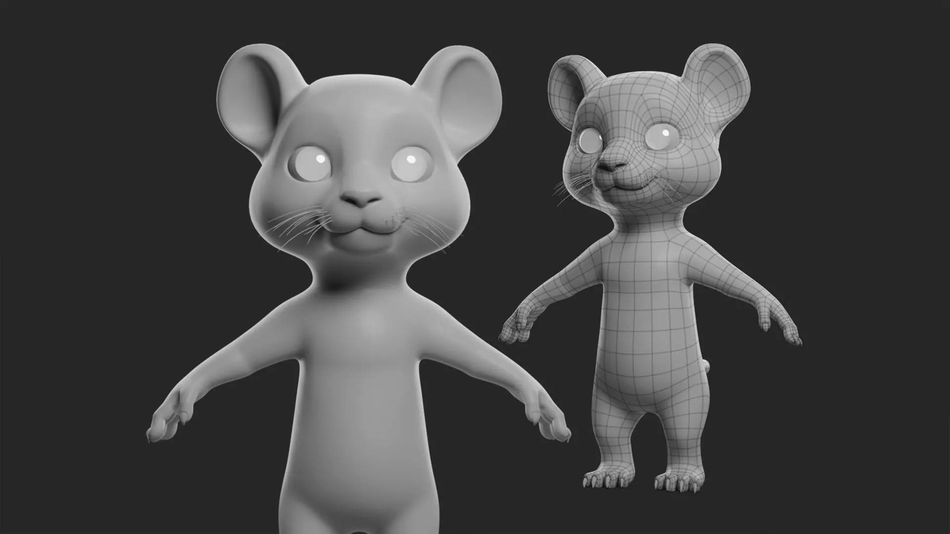 Cartoon  Tiger II Basemesh  Low-poly 3D model_0