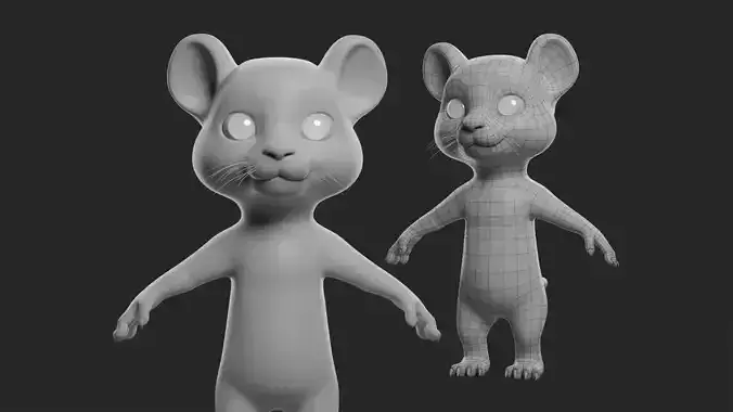 Cartoon  Tiger II Basemesh  Low-poly 3D model