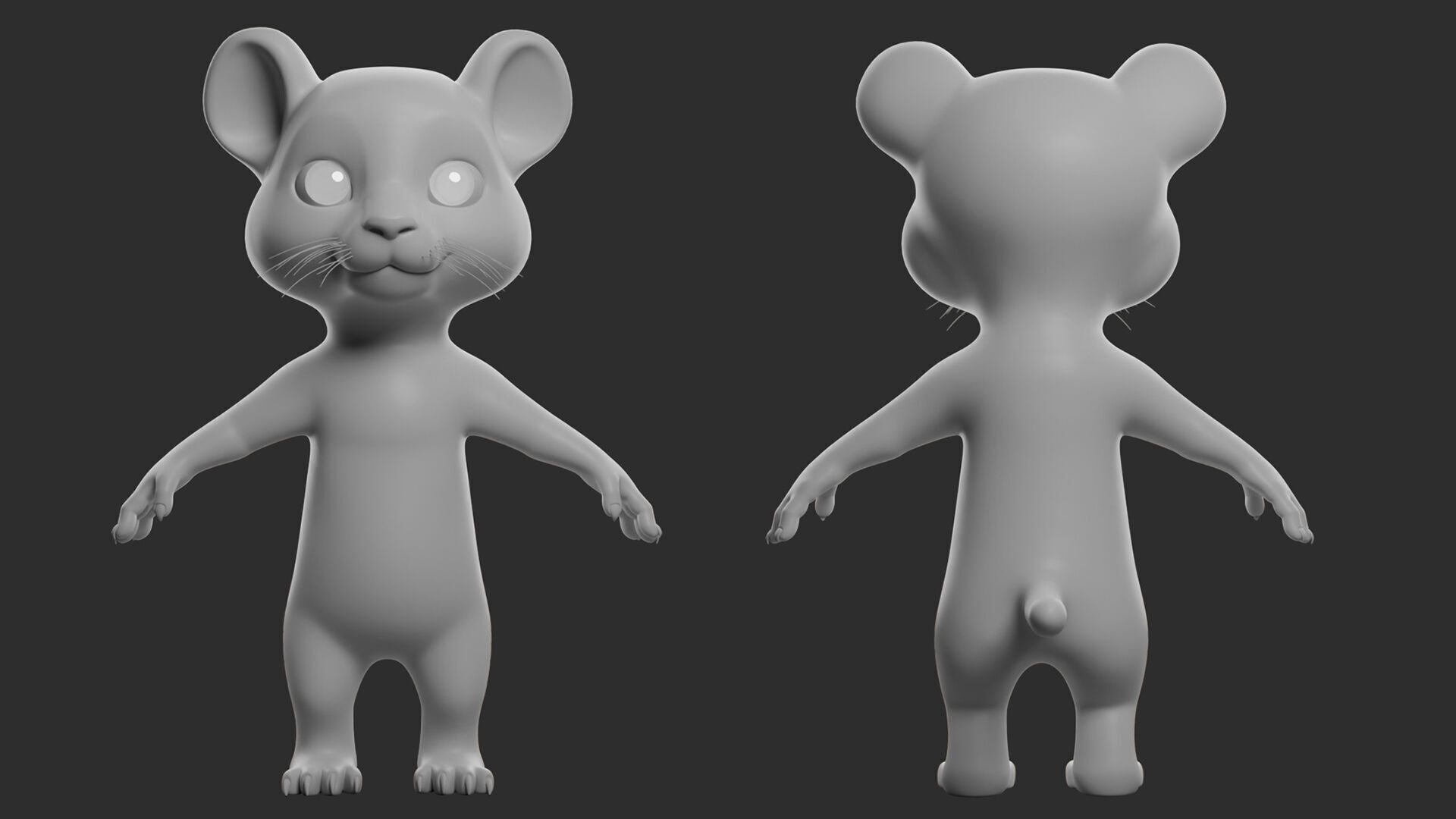 Cartoon  Tiger II Basemesh  Low-poly 3D model_3