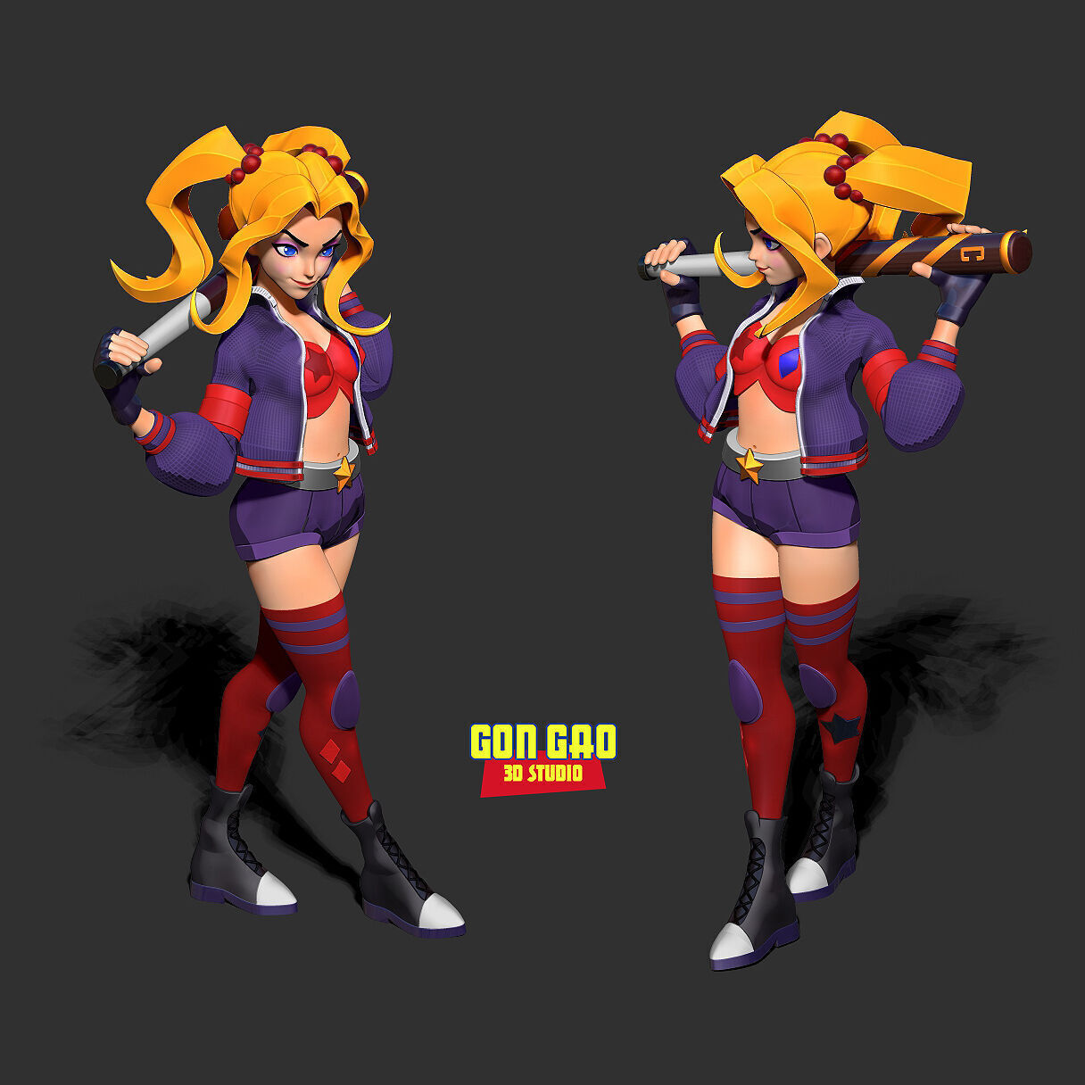 Harley Quinn chill out moment 3D print model_3