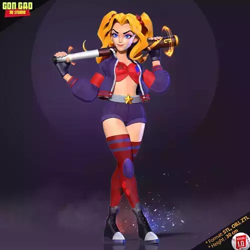 Harley Quinn chill out moment 3D print model