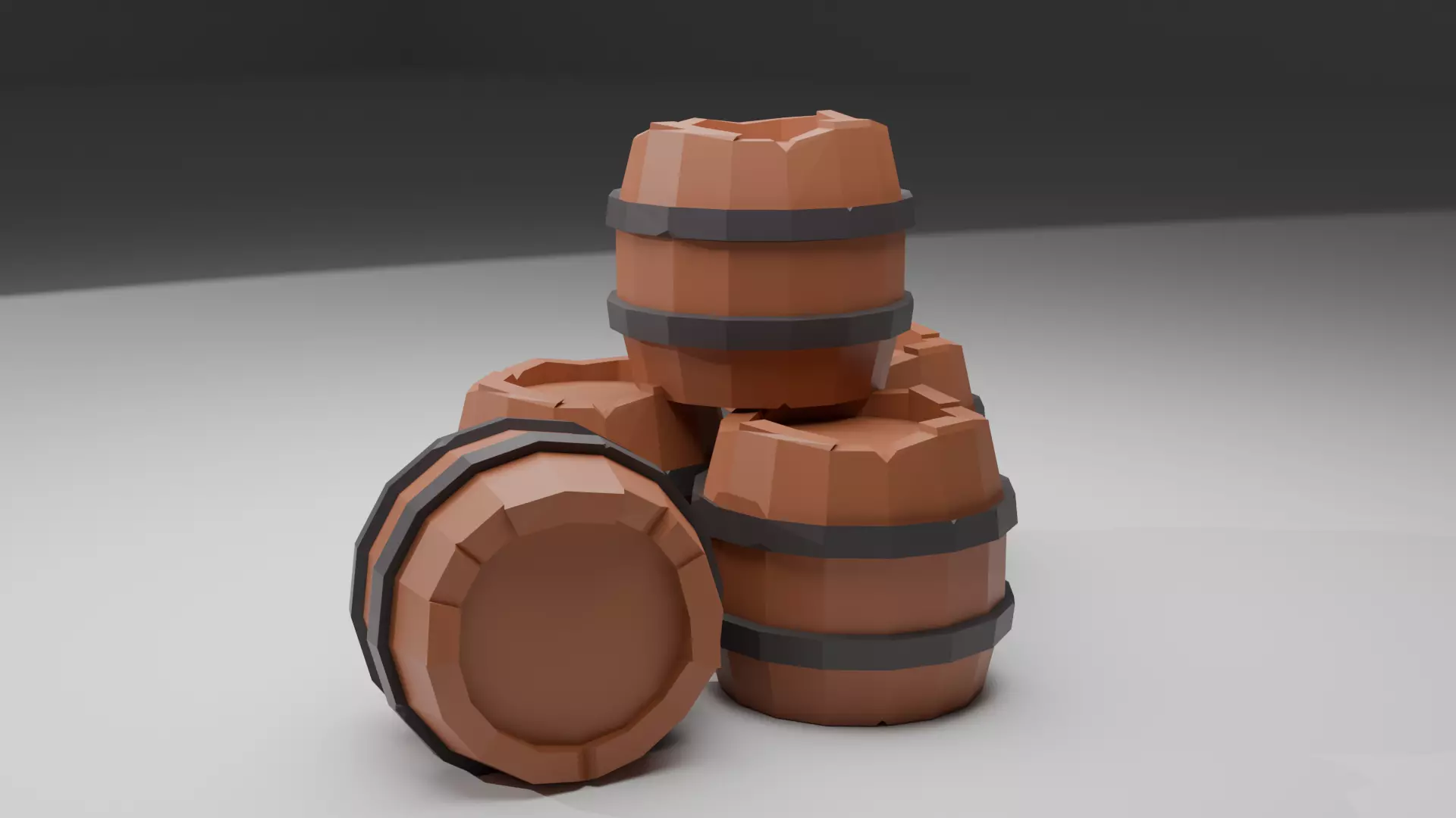 Low Poly Barrel Free low-poly 3D model_0