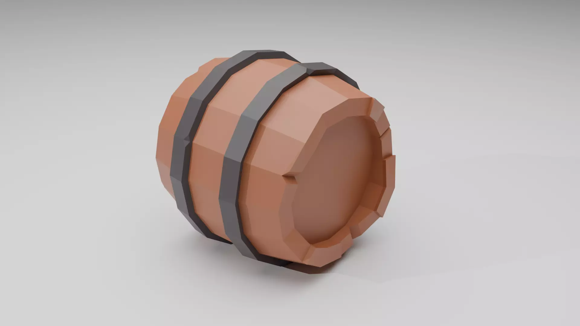 Low Poly Barrel Free low-poly 3D model_2