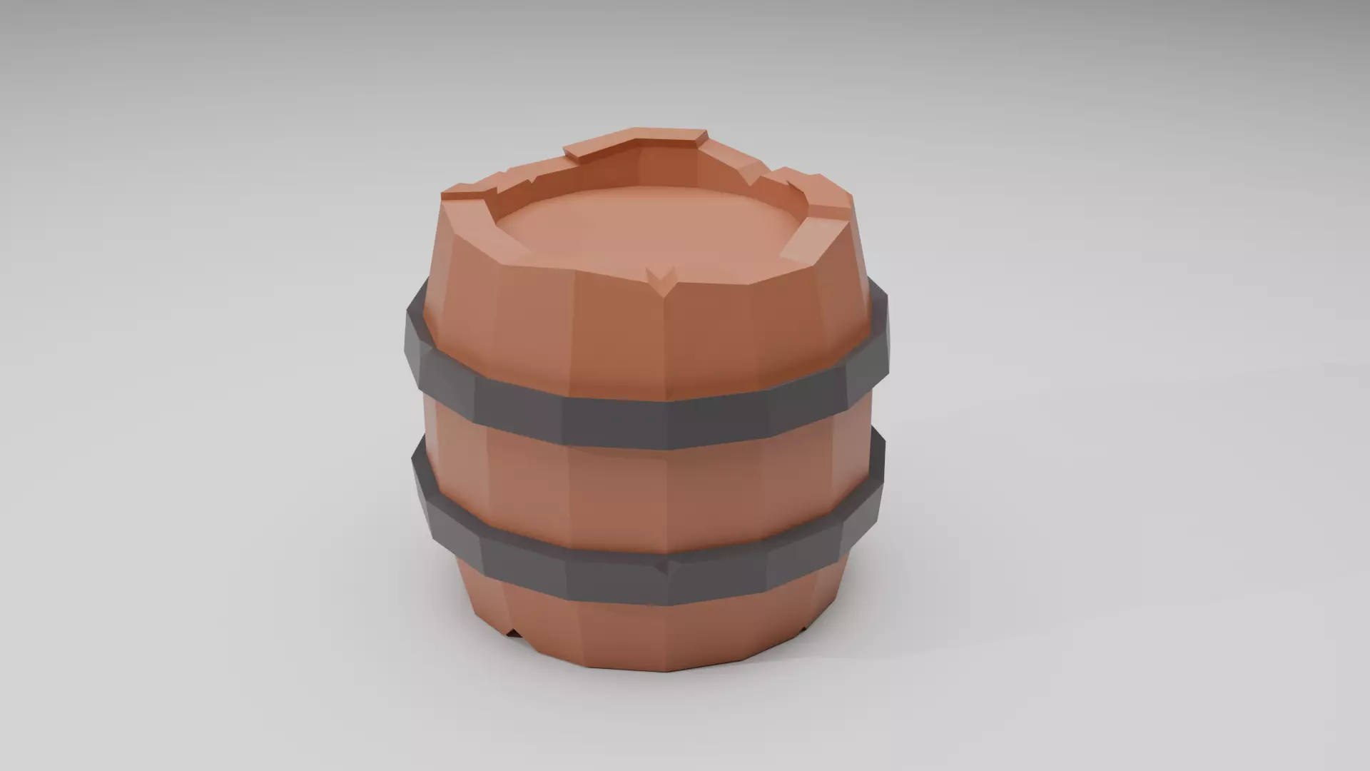 Low Poly Barrel Free low-poly 3D model_1