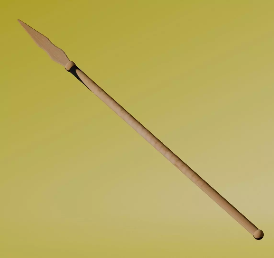 Wooden spear Free 3D model