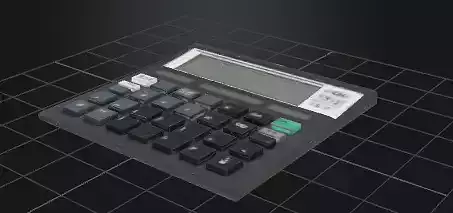 Desktop Calculator with Black Texture