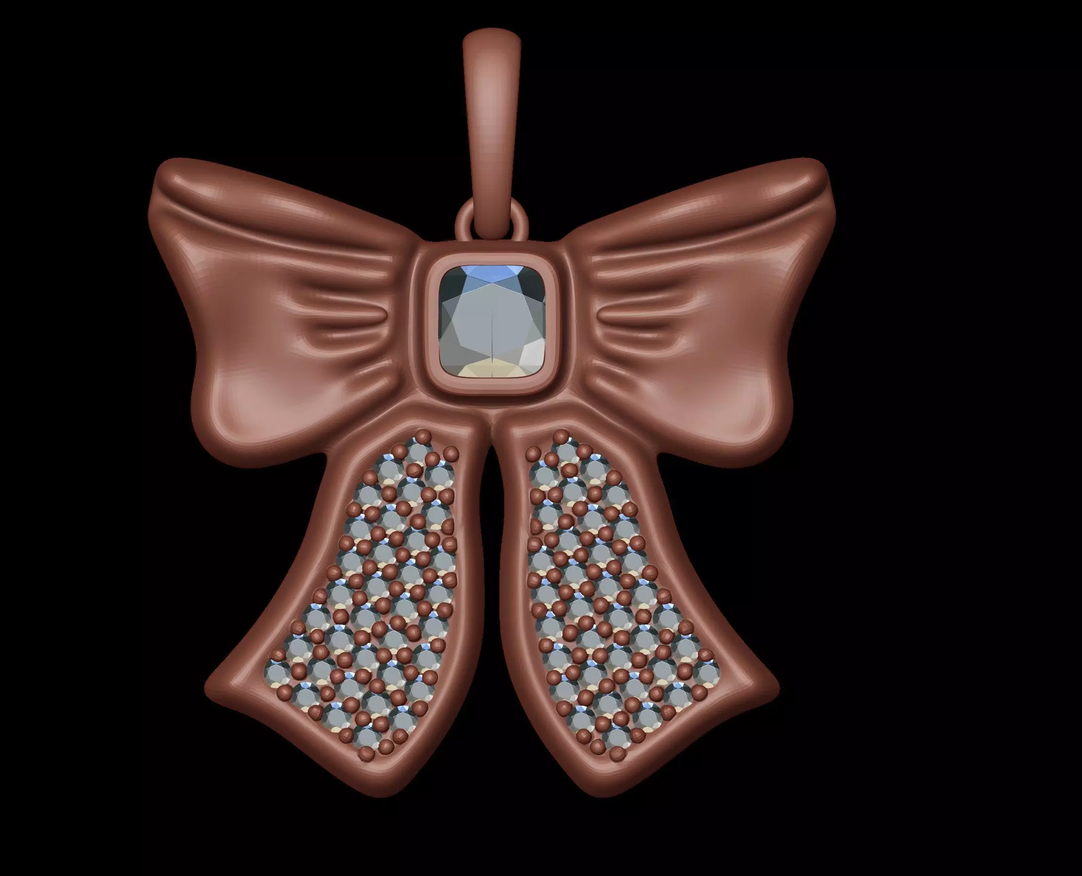 Bowtie Diamond Pendant 3D print model