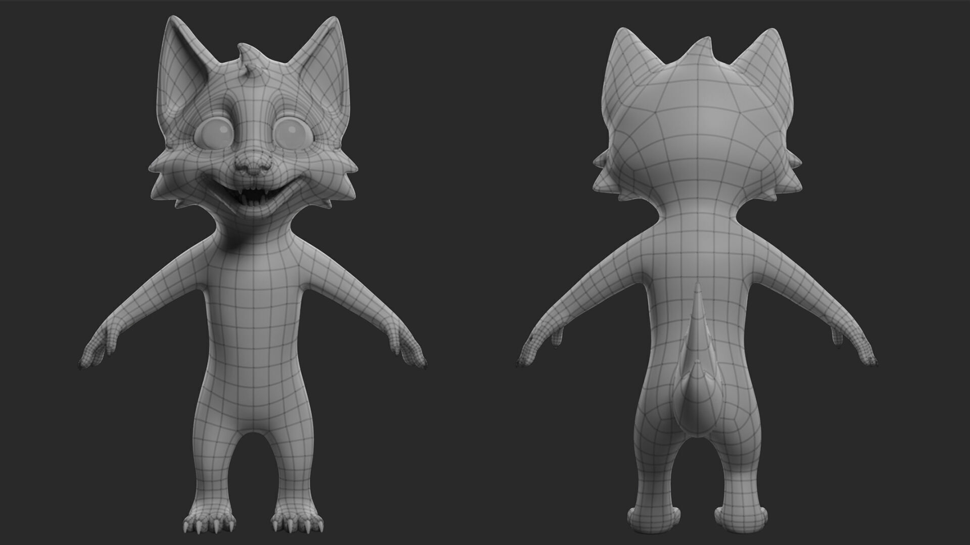 Cartoon  Dog  II Basemesh  Low-poly 3D model_2