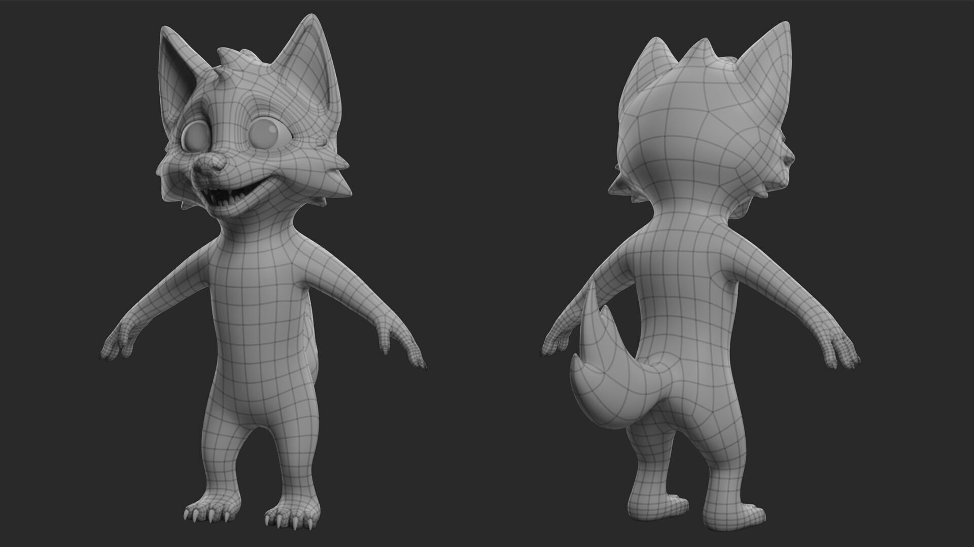 Cartoon  Dog  II Basemesh  Low-poly 3D model_4