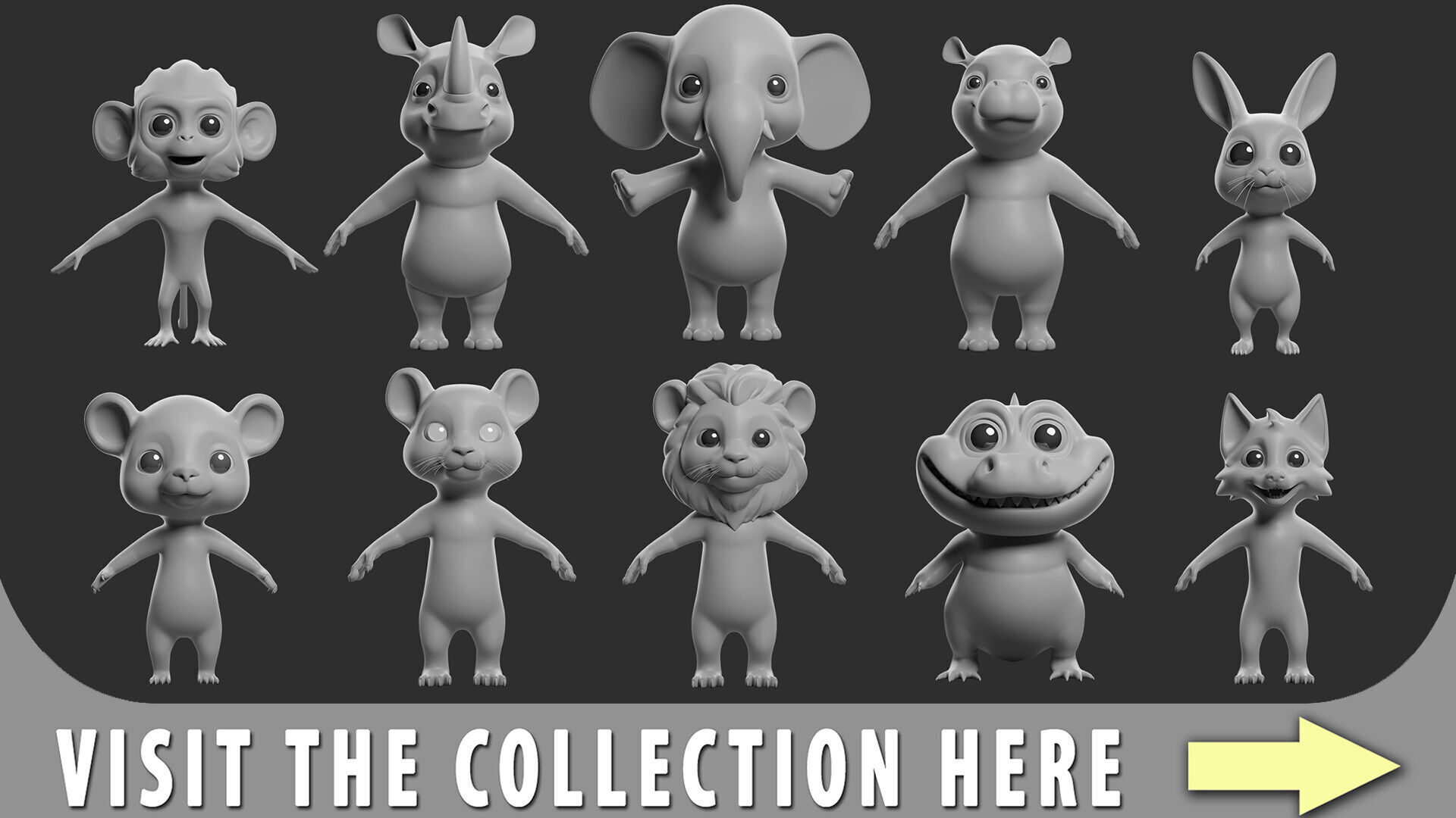 Cartoon  Dog  II Basemesh  Low-poly 3D model_7