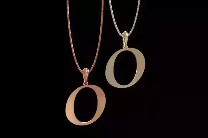 Letter O NECKLACE 3D print model 3D print model