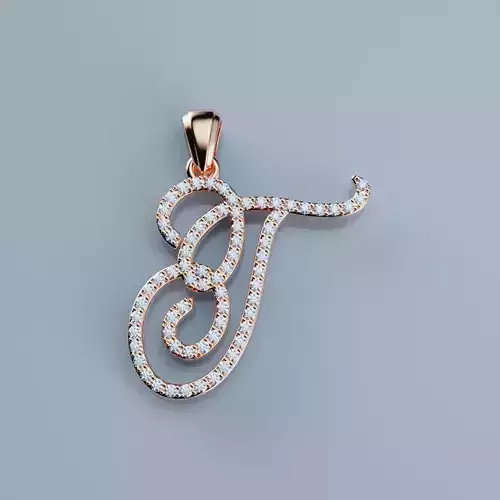 Pendant Alphabet T 3D print model
