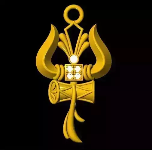 trishul pendant 3dm file