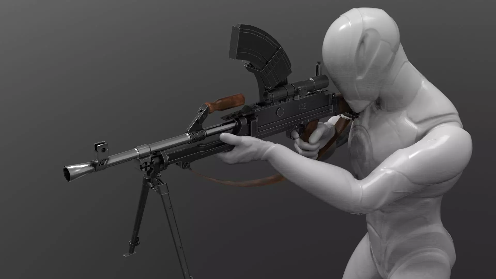 Bren Light Machine Gun LMG Low-poly 3D model