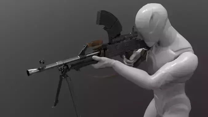 Bren Light Machine Gun LMG Low-poly 3D model