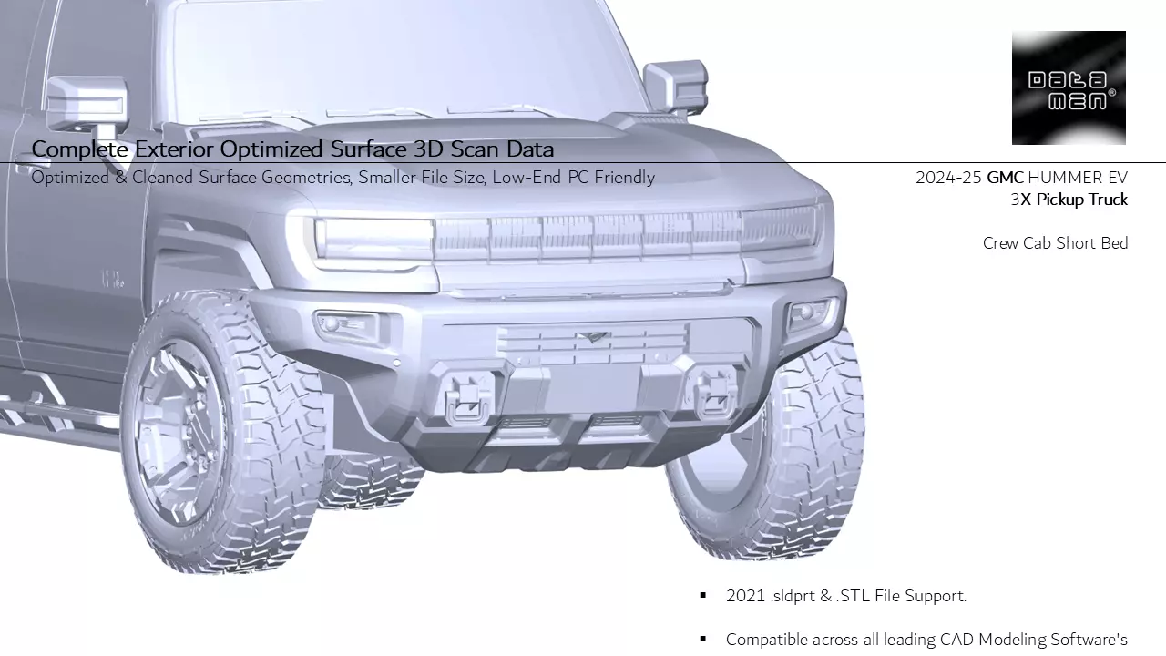 2024 2025 GMC HUMMER EV 3X PICKUP 3D Scan Surface Data Model 3D model