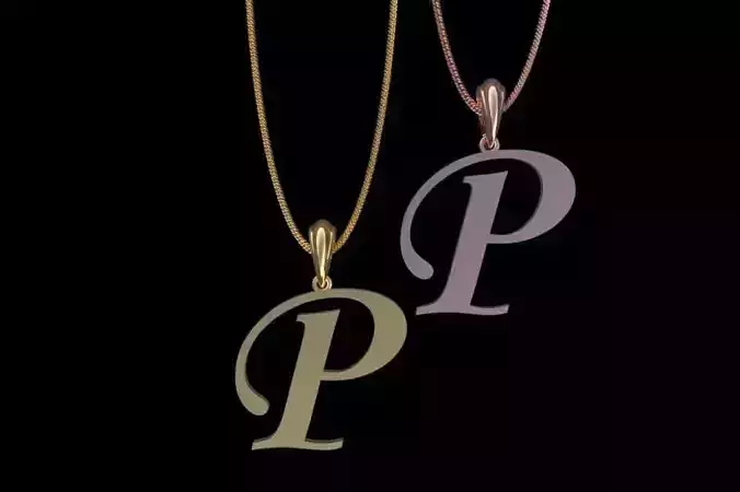 Letter P NECKLACE 3D print model 3D print model