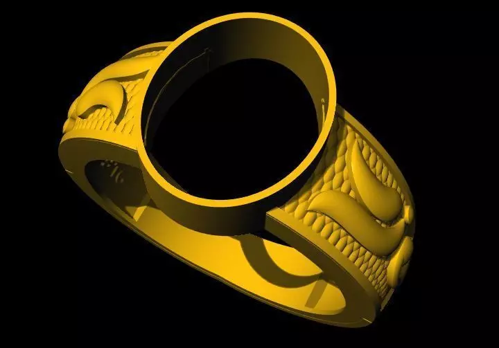 oval stone ring 3dm file 3D print model_0