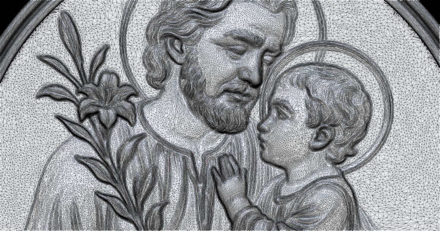 Saint Joseph pendant 3D print model 3D print model_4