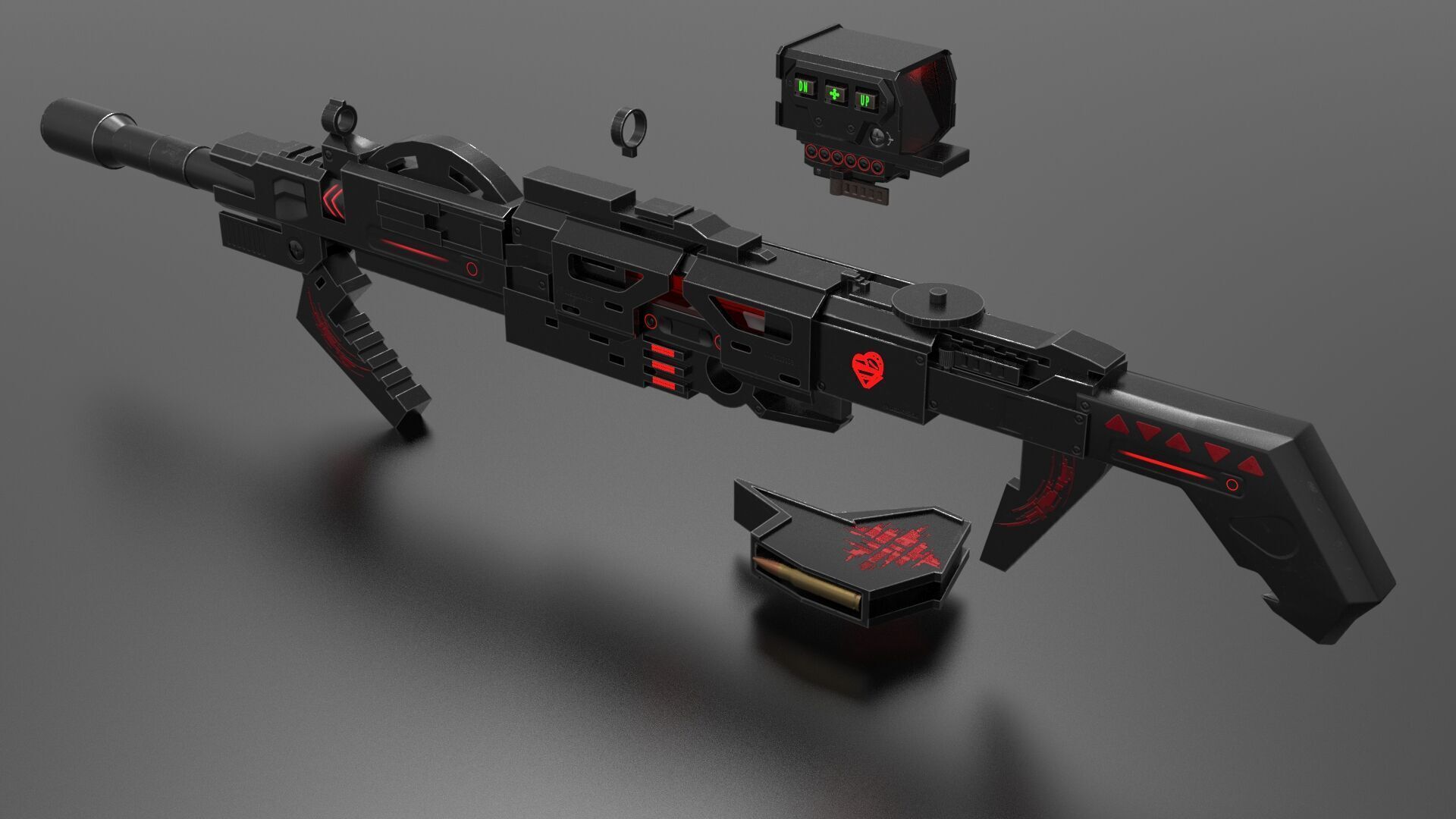Submachine Gun Fps - Tps Low-poly 3D model_2