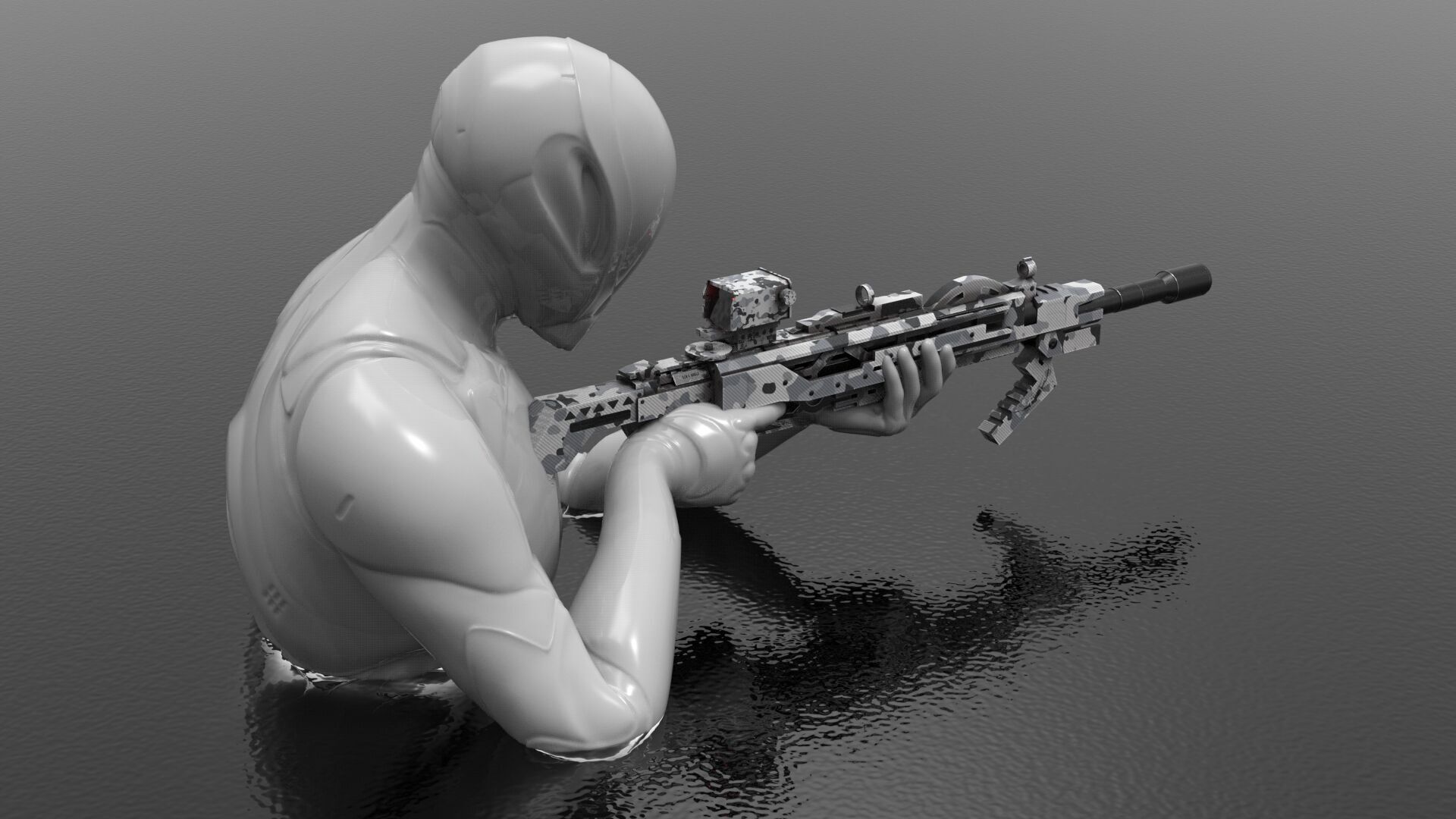 Submachine Gun Fps - Tps Low-poly 3D model_8