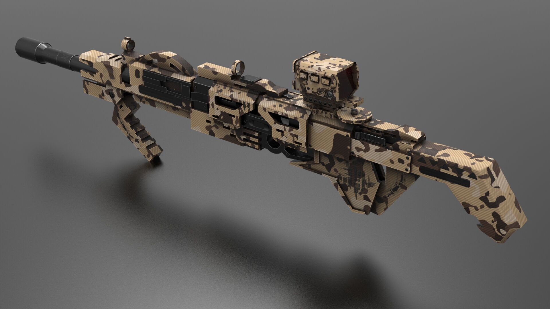 Submachine Gun Fps - Tps Low-poly 3D model_5