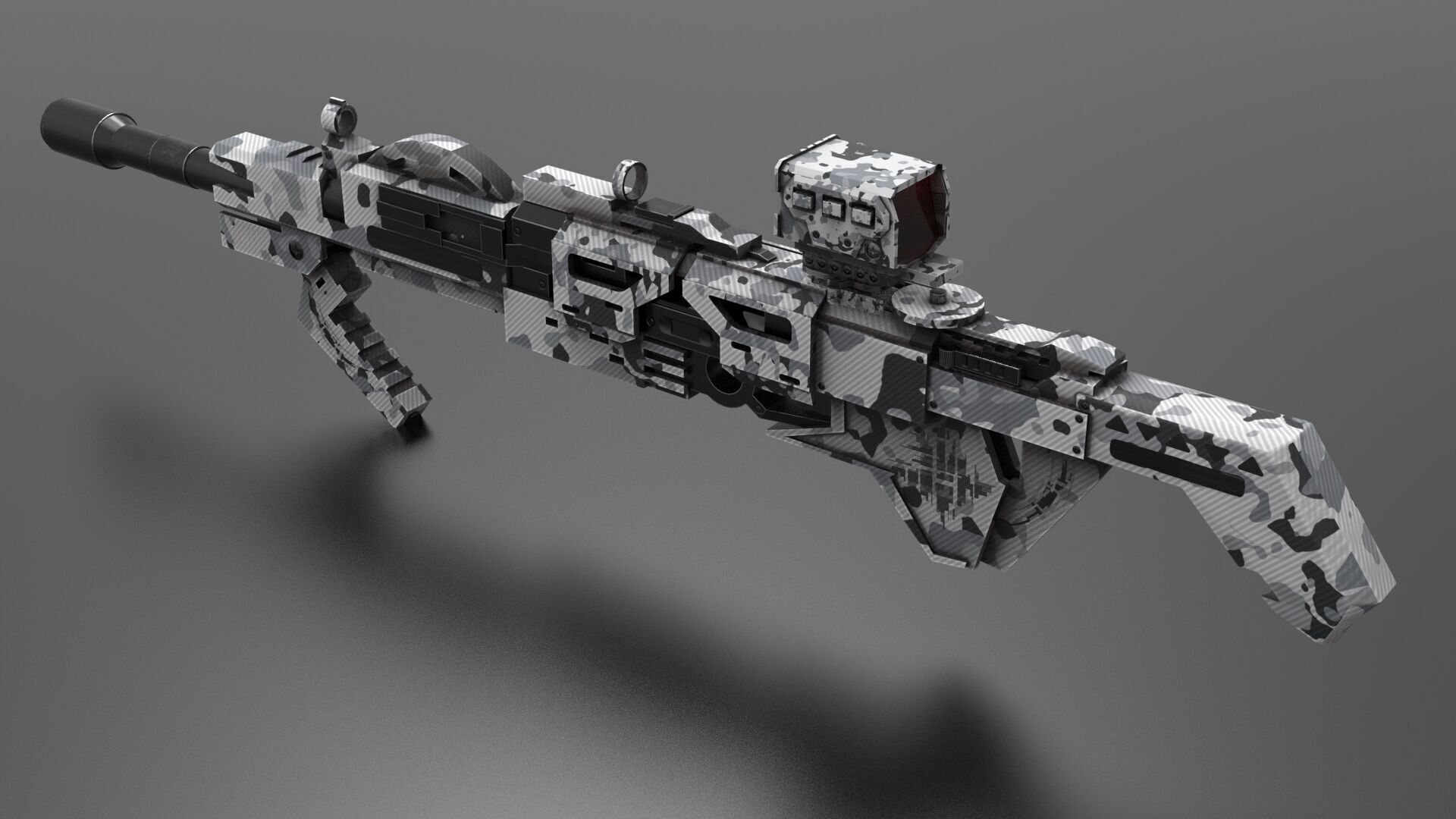 Submachine Gun Fps - Tps Low-poly 3D model_6