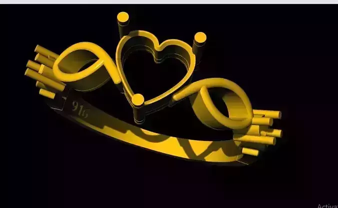 heart stone ring 3dm file 3D print model