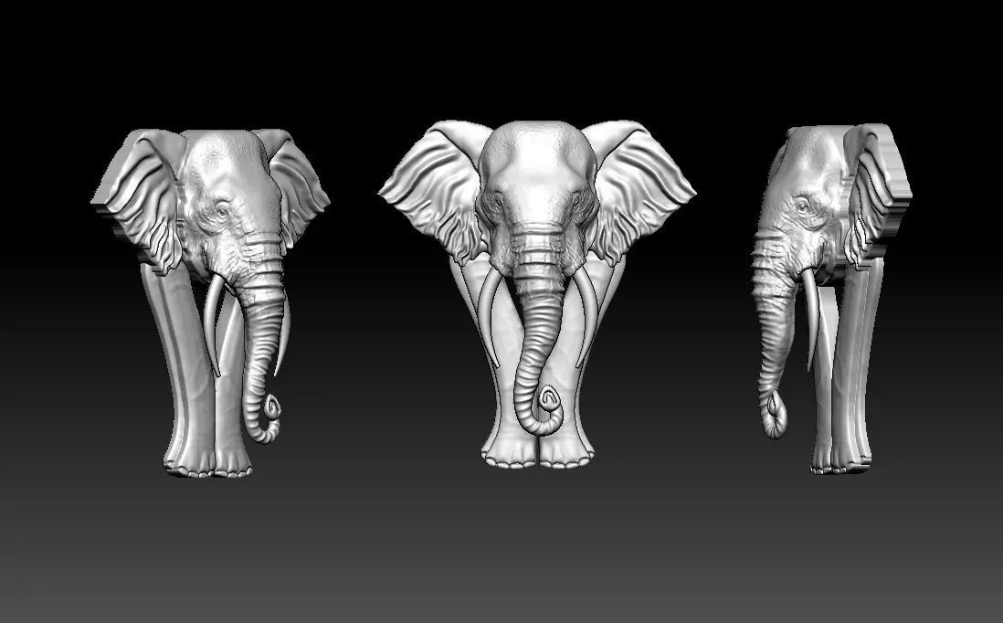 Elephant Pendant  3D print model_0