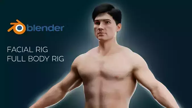 Realistic Muscular Guy Fully Rigged