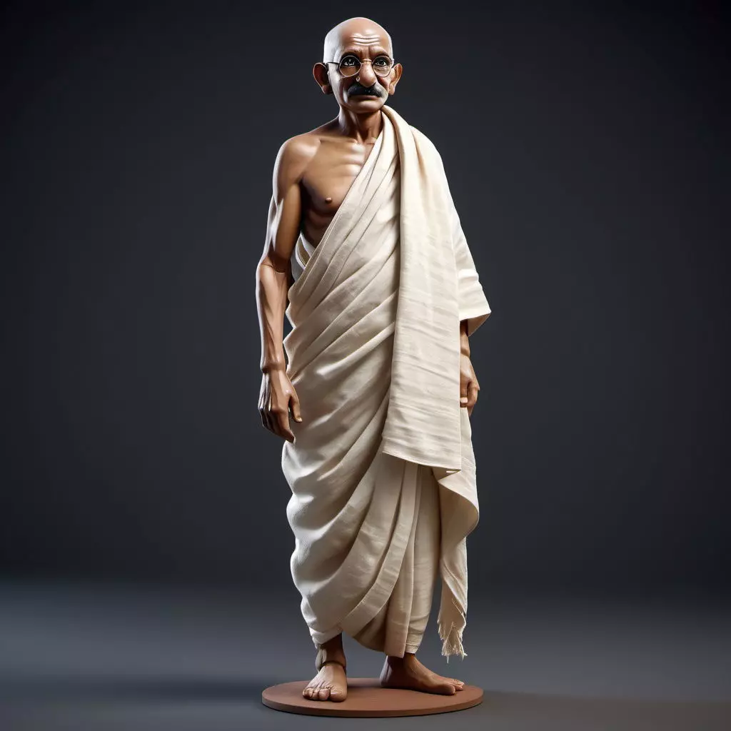 Mahatma Gandhi Statue in Traditional Dhoti 3D print model