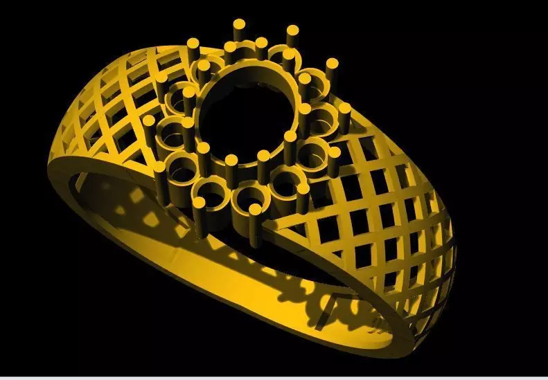 cluster ring 3dm file 3D print model_0