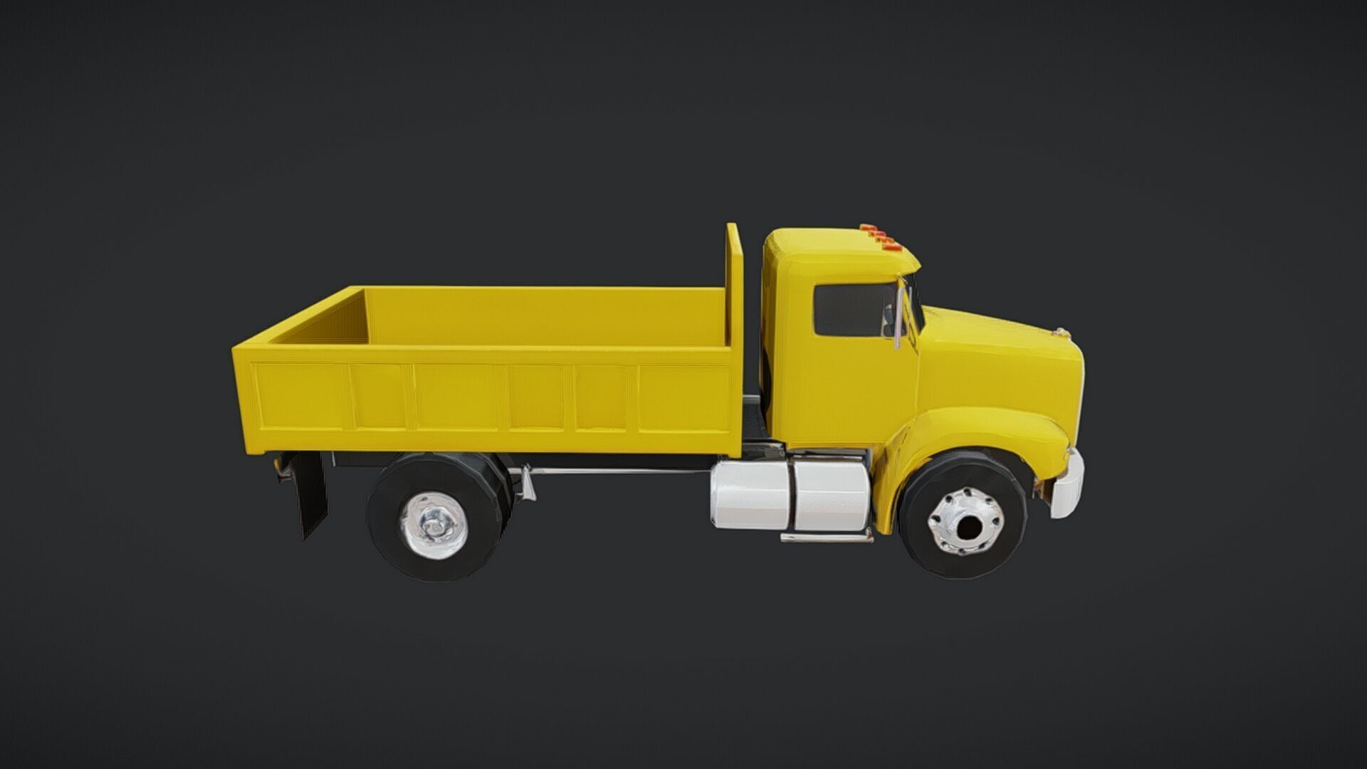 yellow dump truck 3D model_21