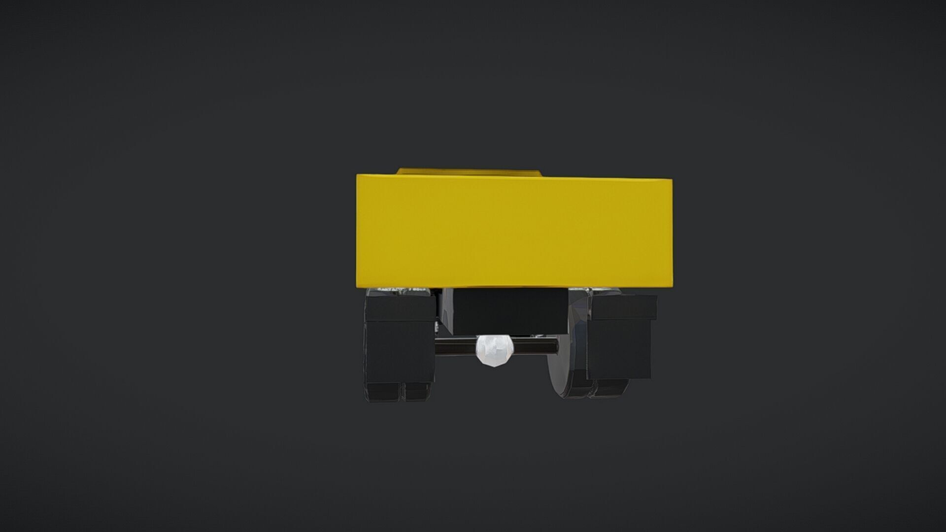 yellow dump truck 3D model_11