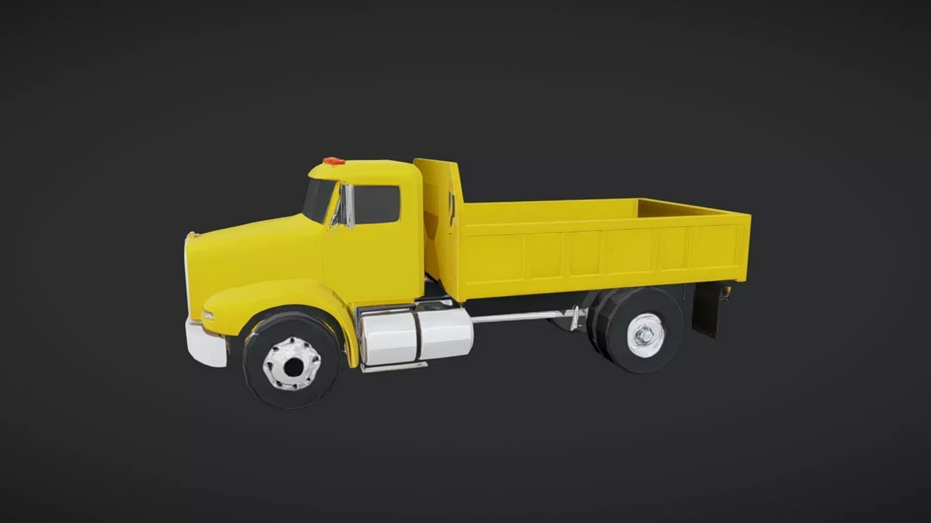 yellow dump truck 3D model_0