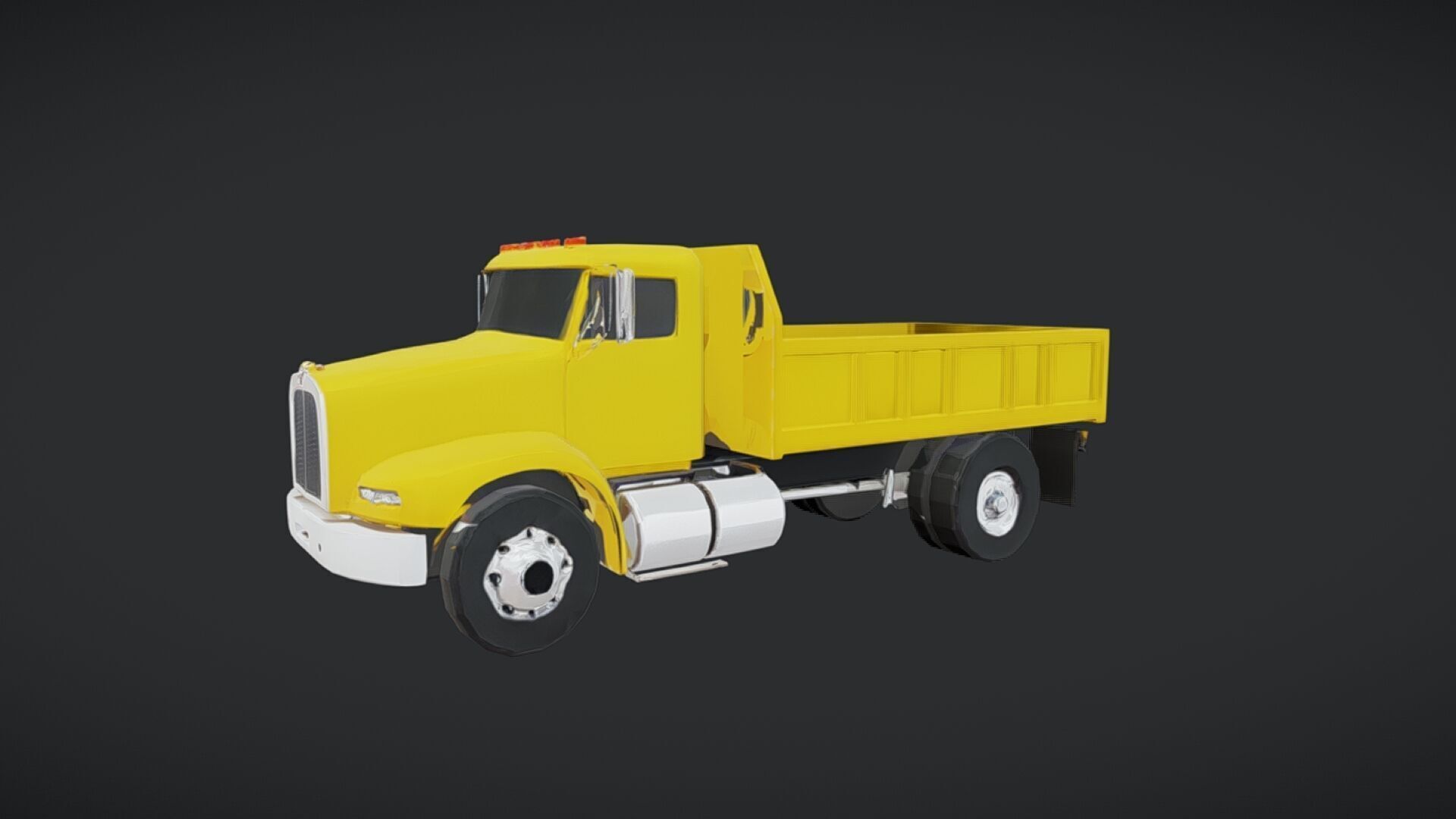yellow dump truck 3D model_15