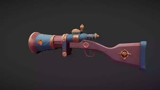 steampunk fantasy blunderbuss 3D model