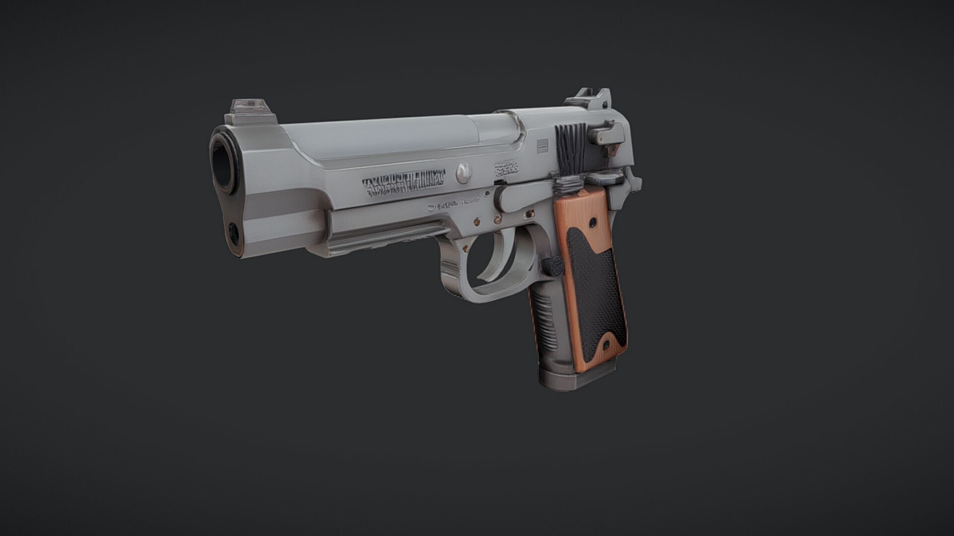 semi-automatic handgun pistol 3D model_9
