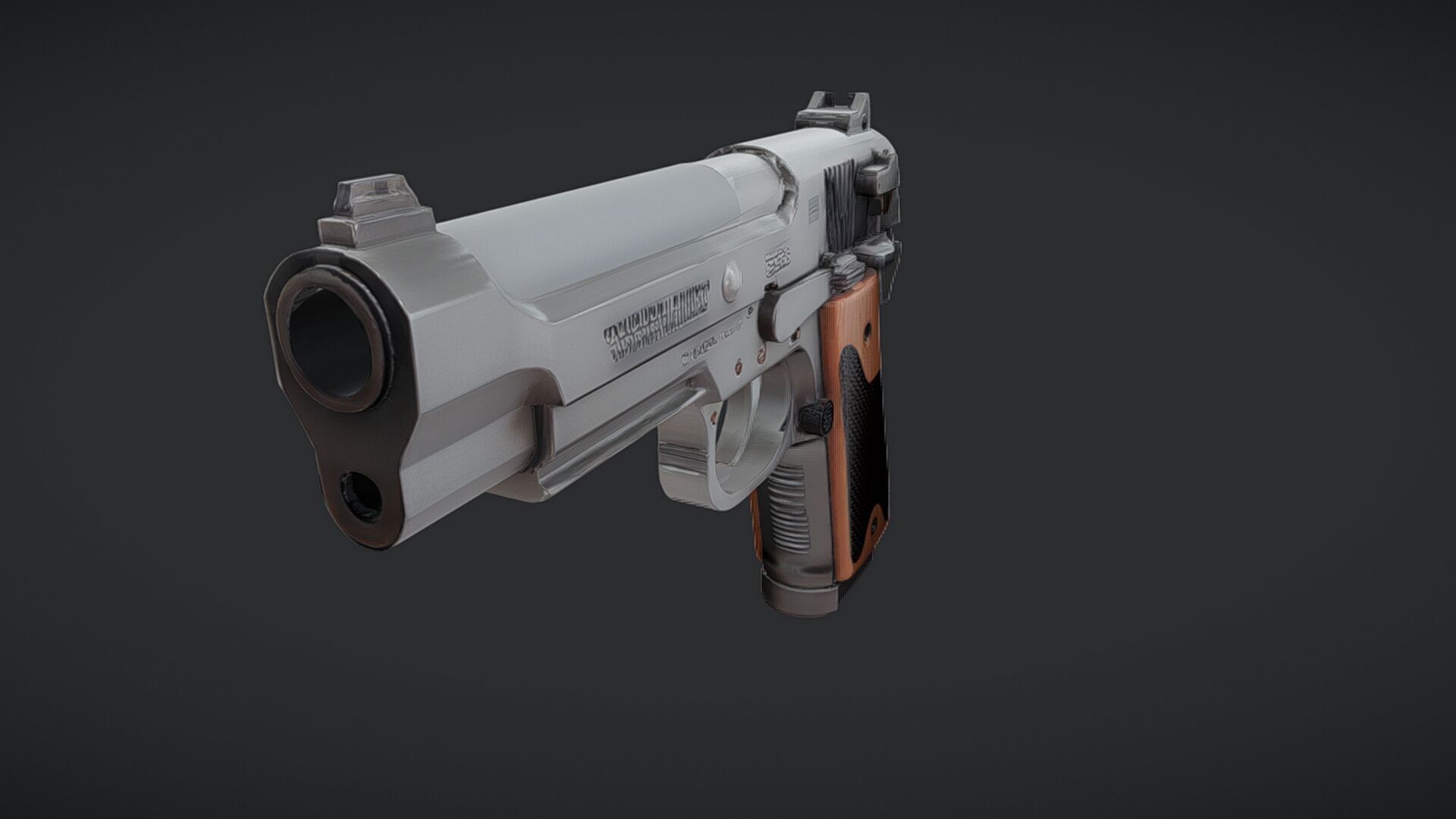 semi-automatic handgun pistol 3D model_11