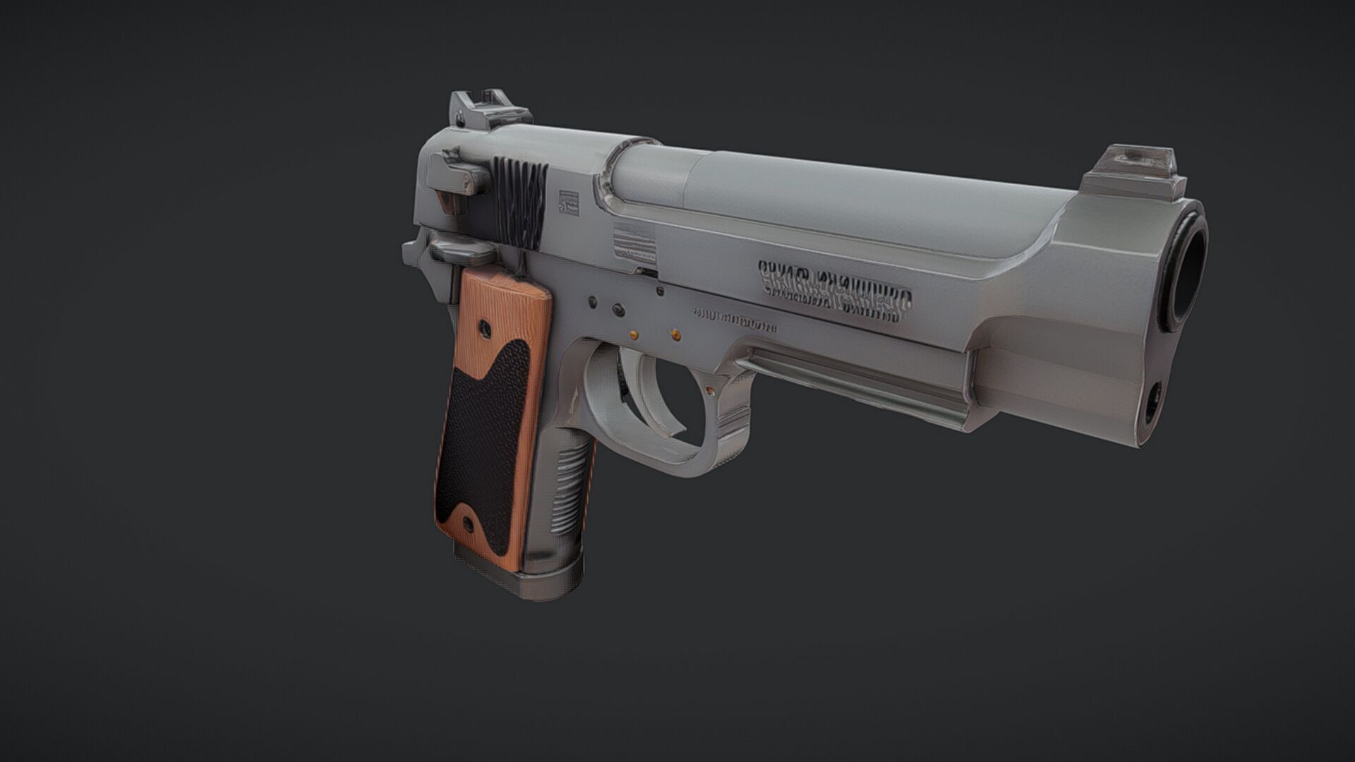 semi-automatic handgun pistol 3D model_5