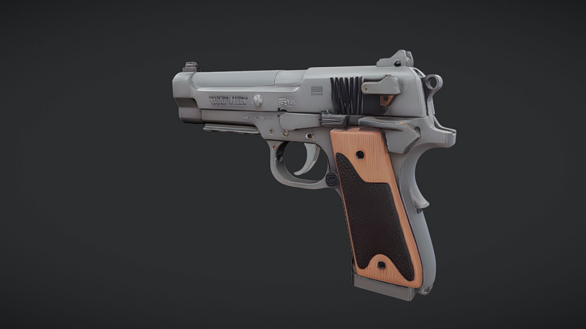 semi-automatic handgun pistol 3D model_8