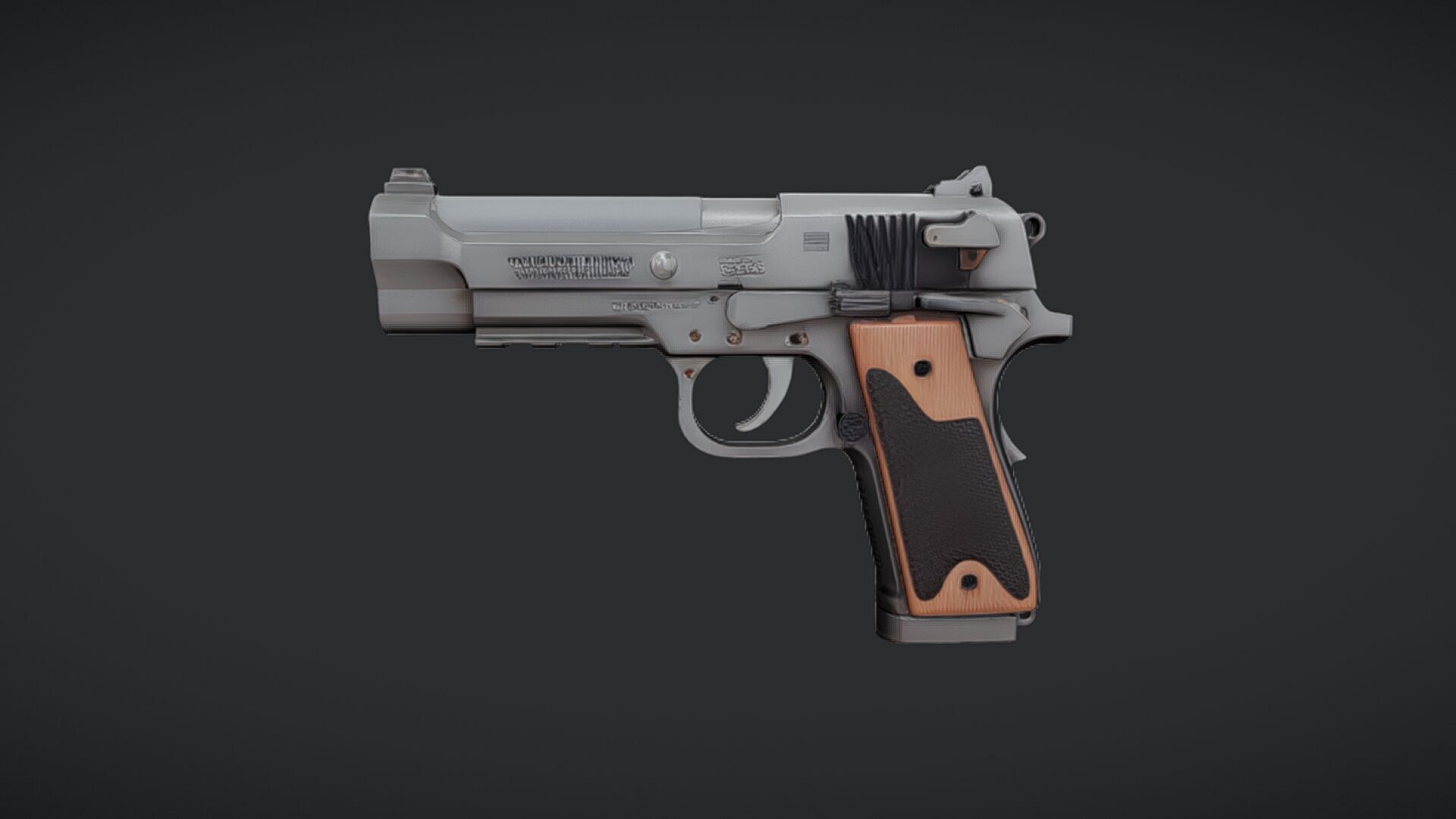 semi-automatic handgun pistol 3D model_13