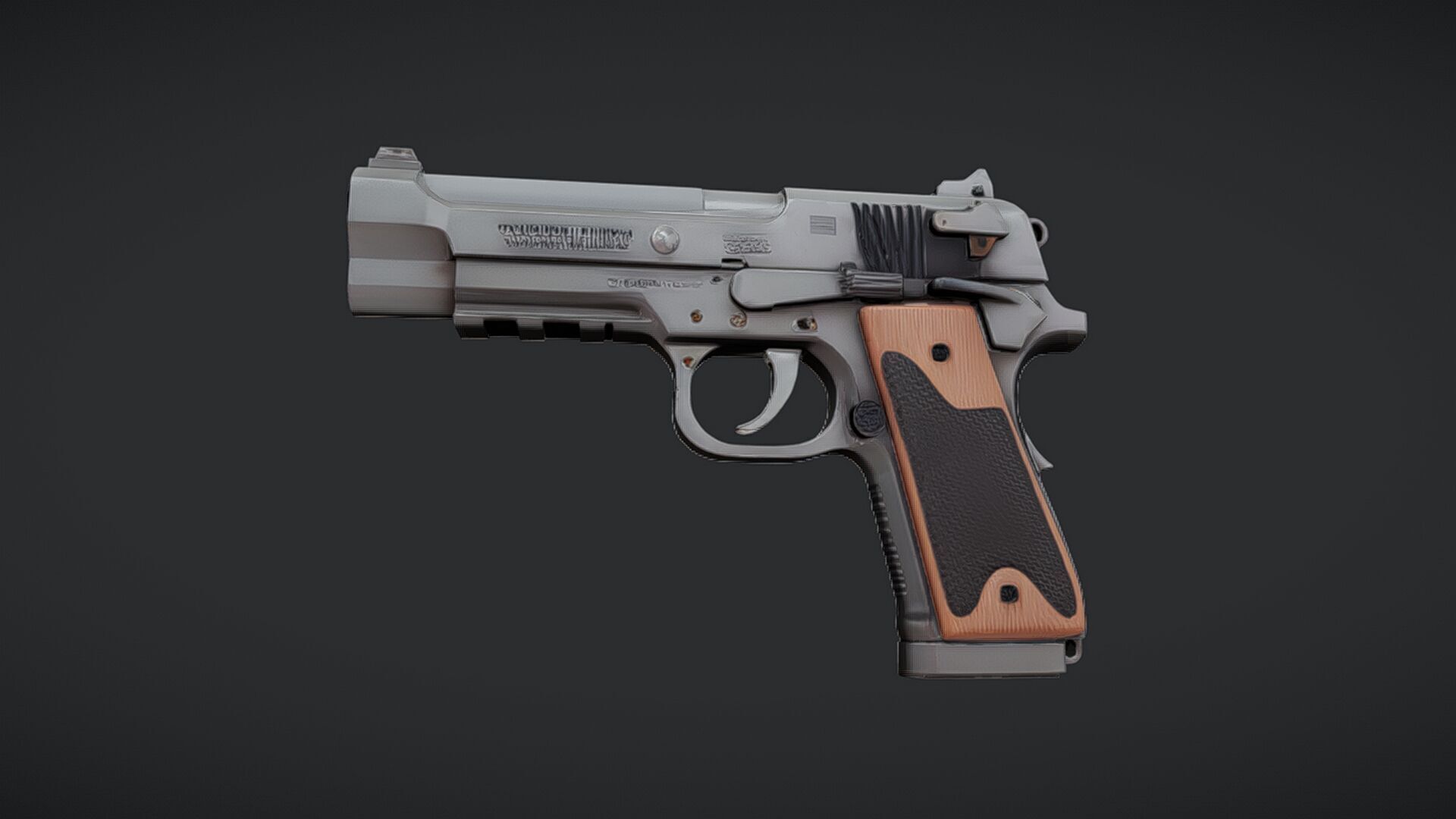 semi-automatic handgun pistol 3D model_17