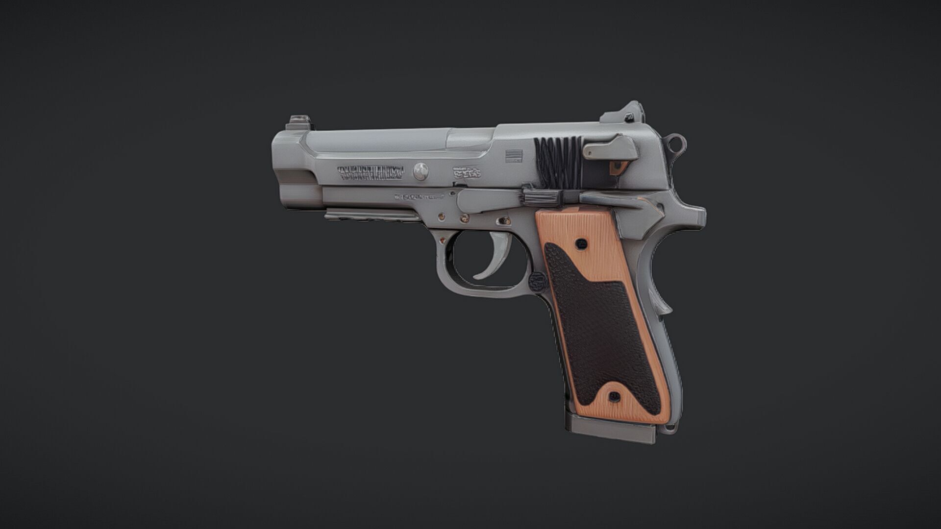 semi-automatic handgun pistol 3D model_14