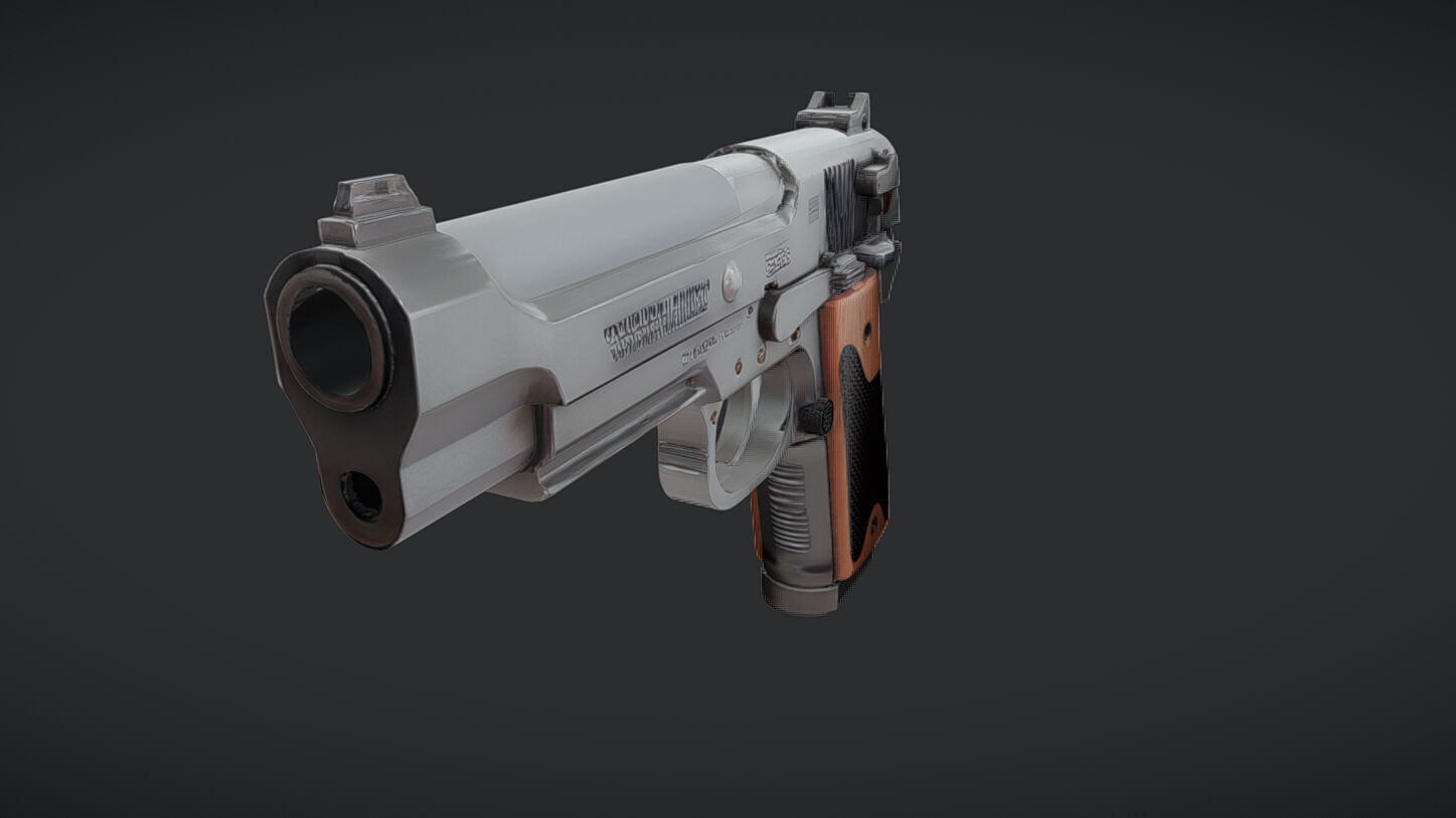 semi-automatic handgun pistol 3D model_25