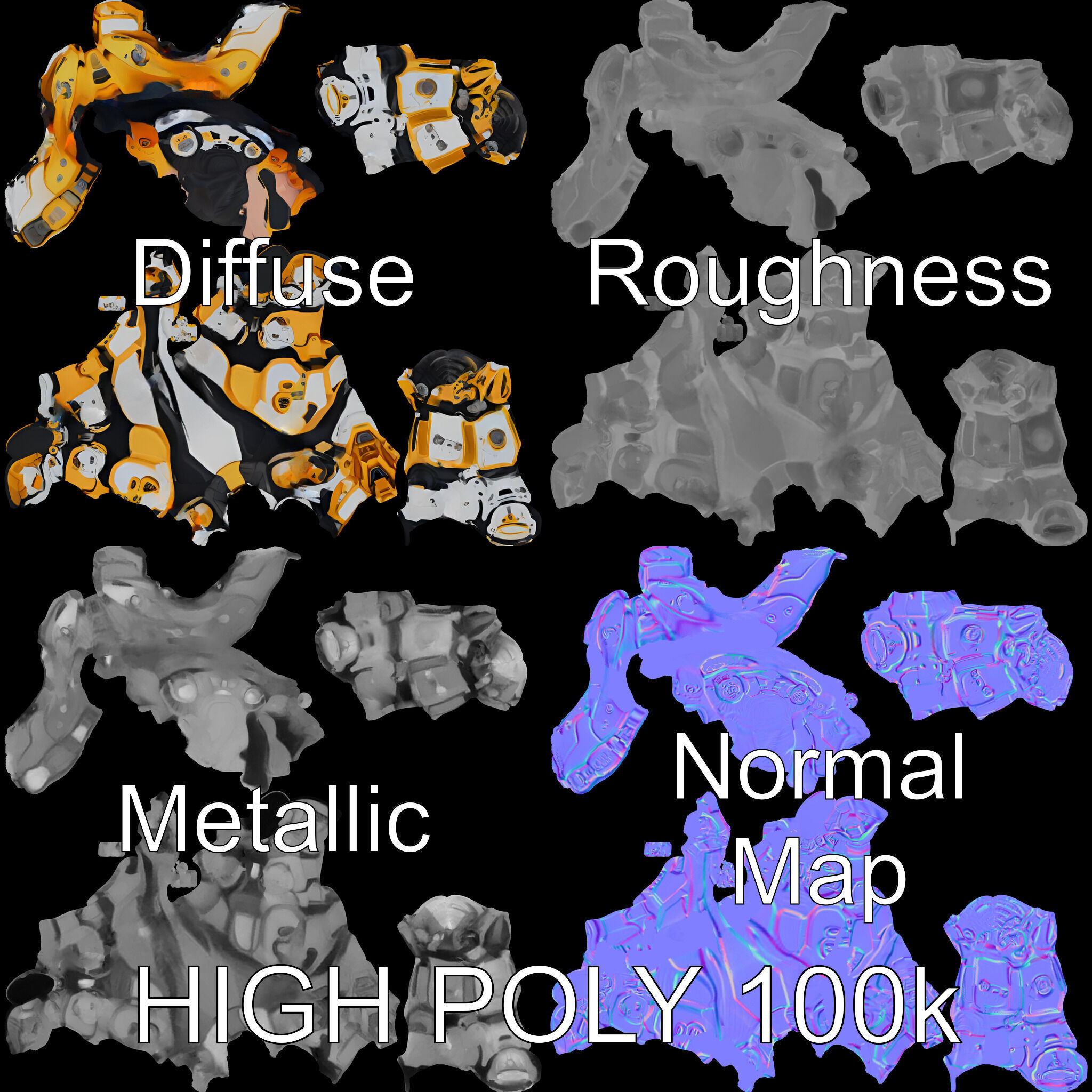 Futuristic Armored Warrior with Headset and Sunglasses Low-poly 3D model_2