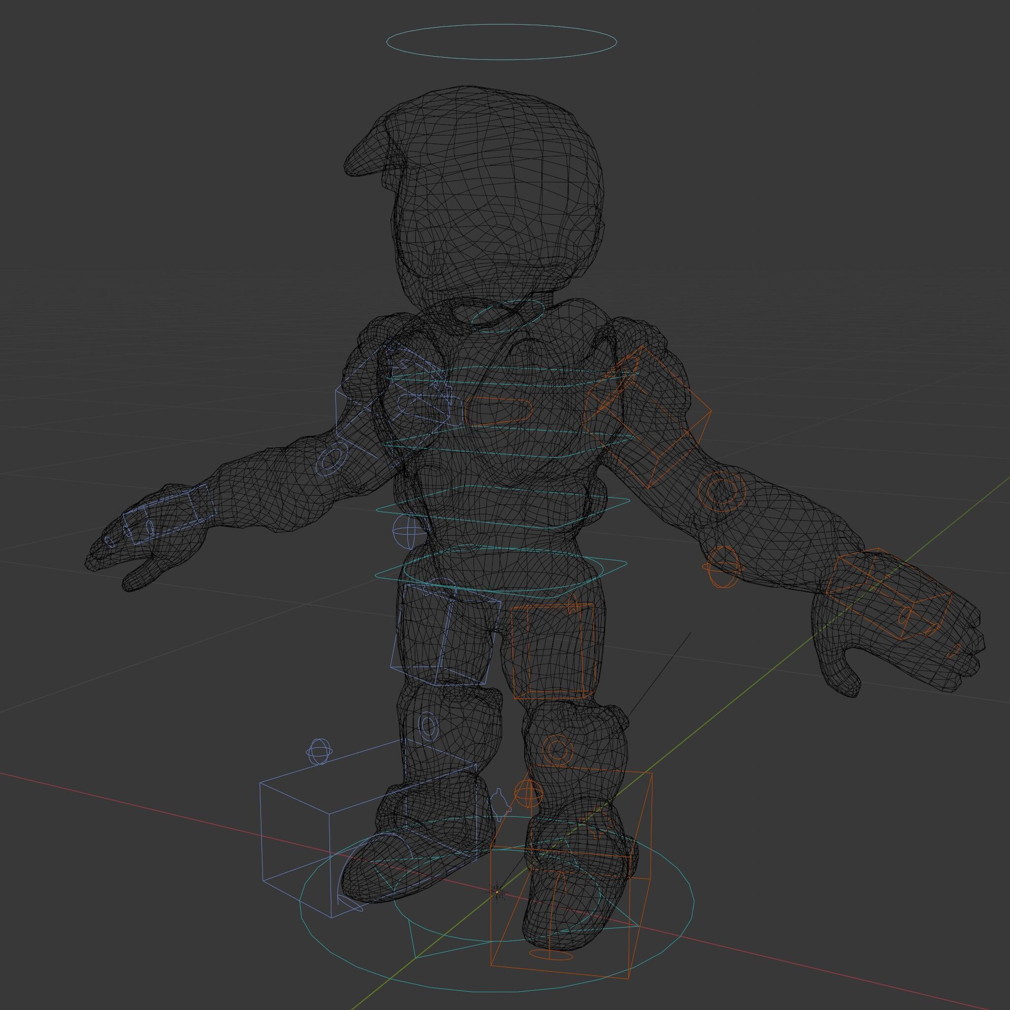 Futuristic Armored Warrior with Headset and Sunglasses Low-poly 3D model_31