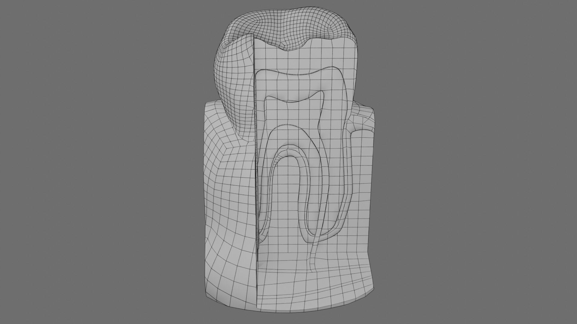 Teeth schematic cut sectional labelled Low-poly 3D model_17
