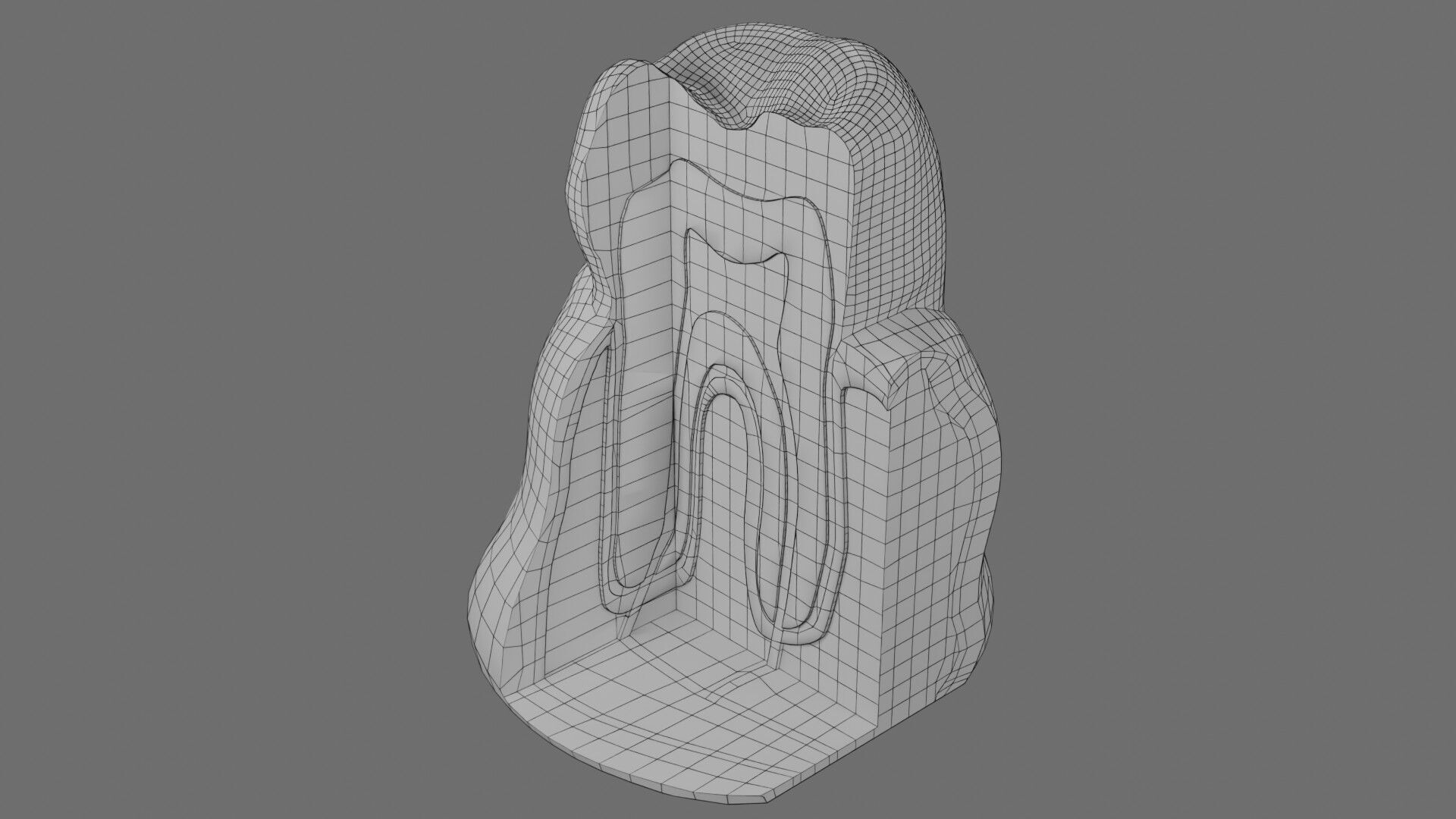 Teeth schematic cut sectional labelled Low-poly 3D model_19