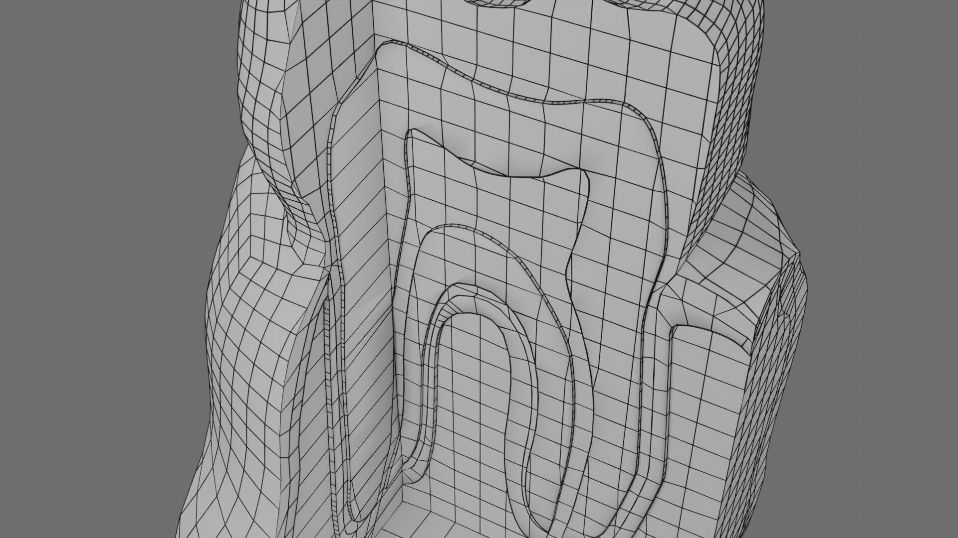 Teeth schematic cut sectional labelled Low-poly 3D model_22